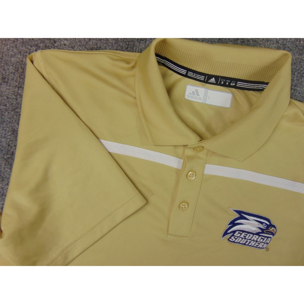 Georgia Southern Eagles Shirt Mens Small Gold Yellow Short Sleeve Golf Adidas‎